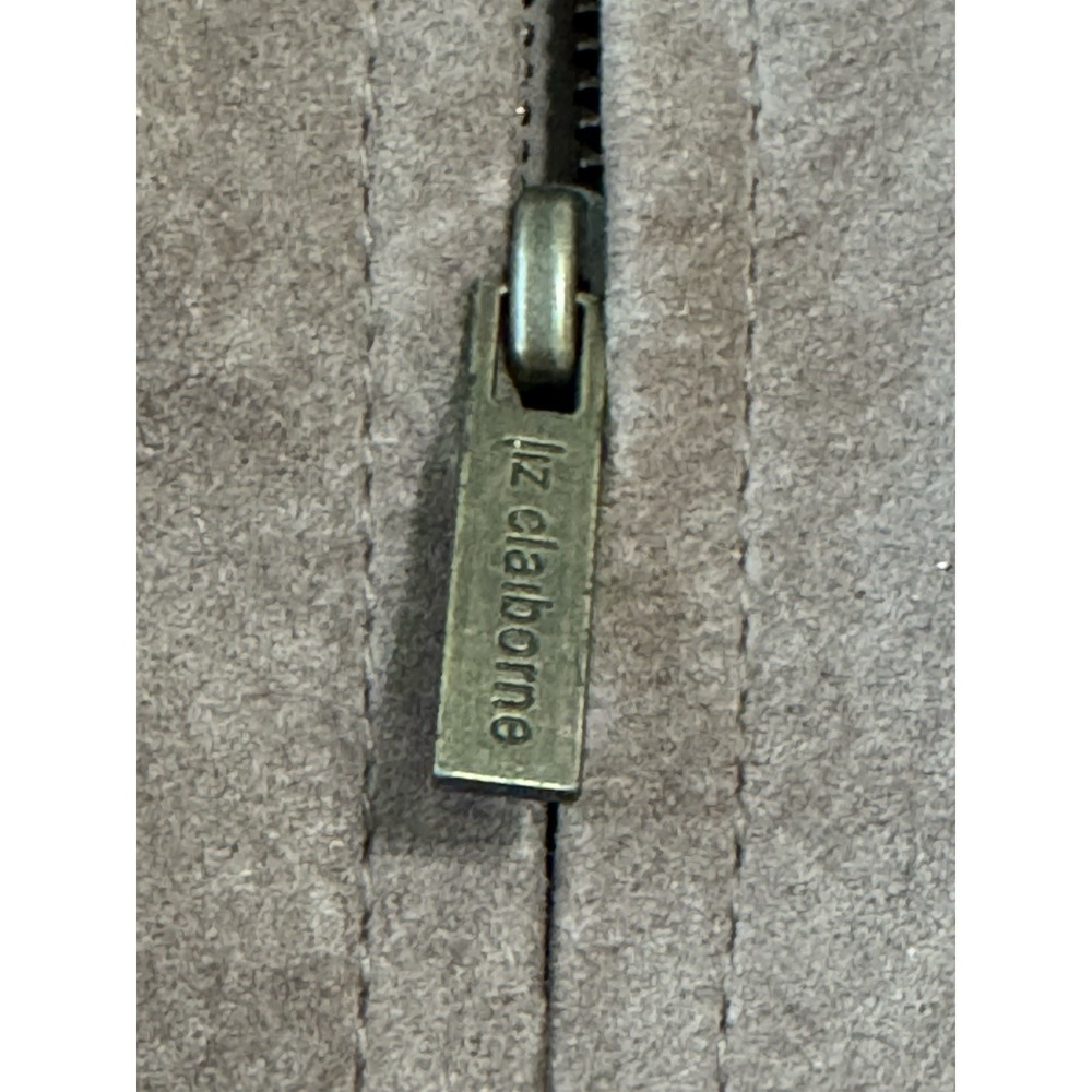 Vintage Liz Claiborne Women's 3X Leather Suede Jacket Tan Full Zip Lined Pockets - Picture 7 of 12